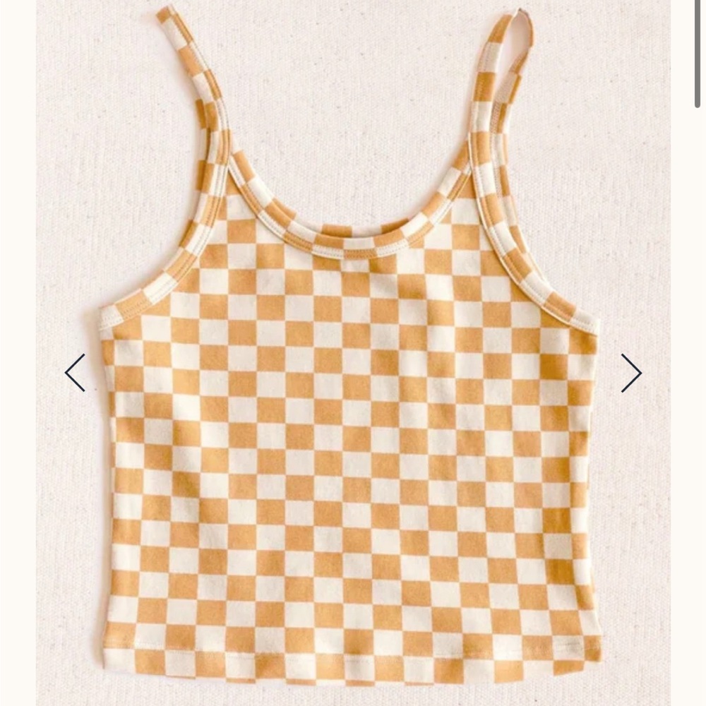 ARQ tan check tank top